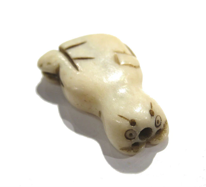 "Serenity Cat" Carved Cowbone Pendant - Image 2