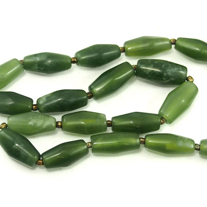 Serpentine (Afghan Jade) Lozenges Strand - Image 4