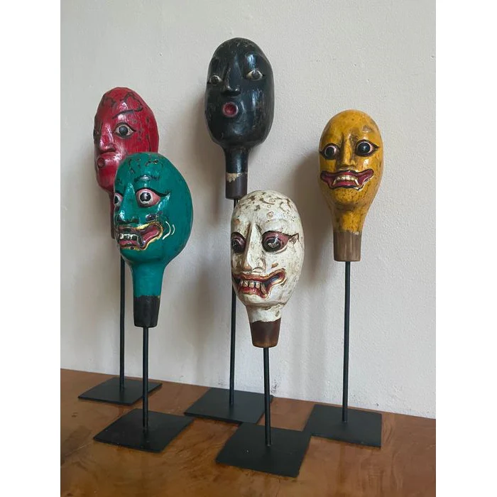 Javanese Wayang Peranakan Puppet Heads, Indonesia #81, #82, #83, #84, #85 - Image 2