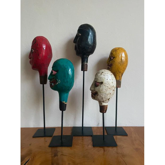 Javanese Wayang Peranakan Puppet Heads, Indonesia #81, #82, #83, #84, #85 - Image 4