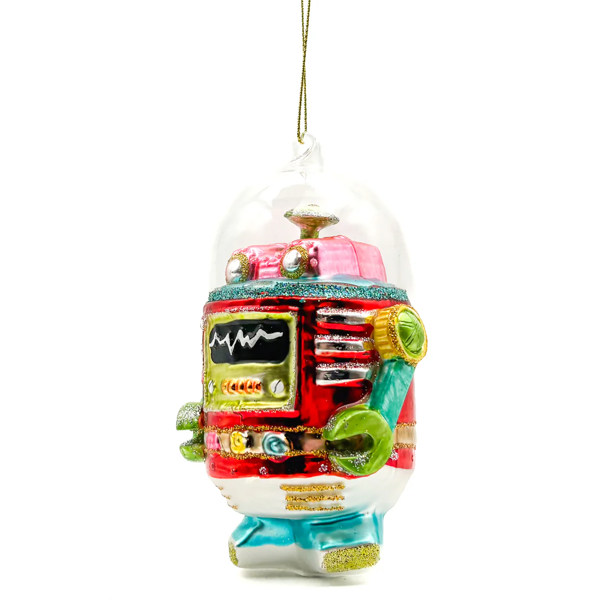 Shimmering Glittered Robot Ornament PS - Image 3