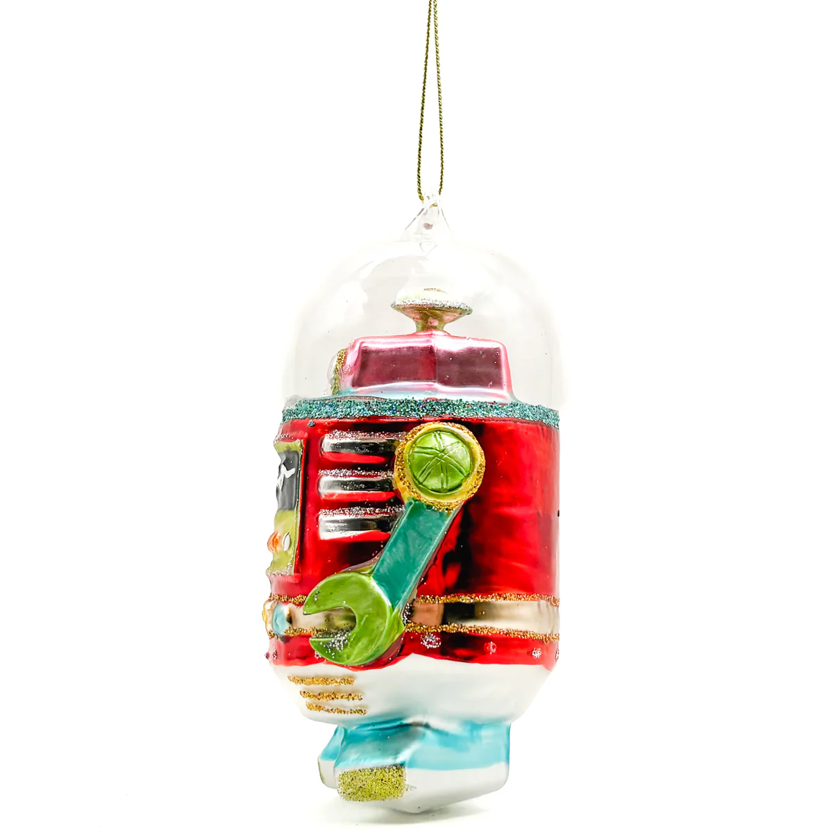 Shimmering Glittered Robot Ornament PS - Image 4