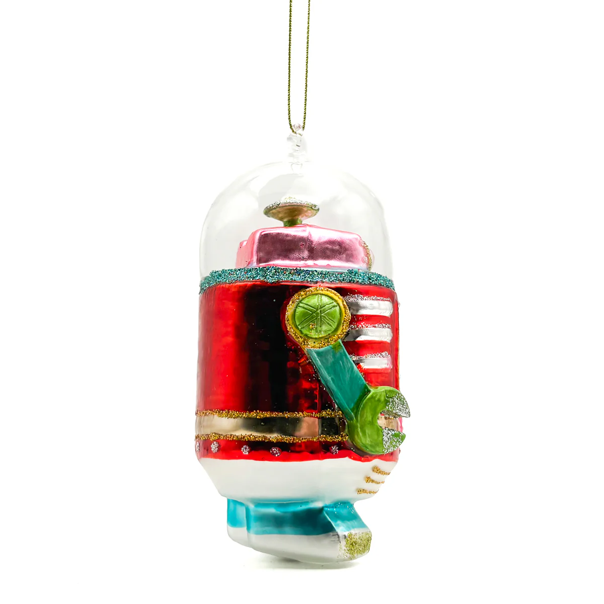 Shimmering Glittered Robot Ornament PS - Image 6