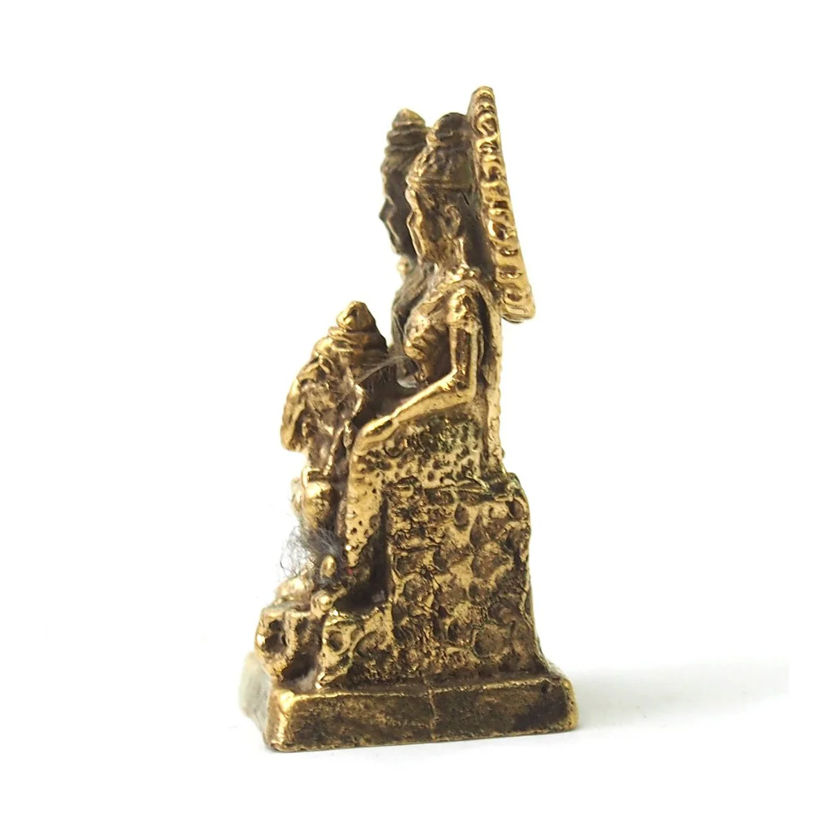Shiva, Parvati and Ganesha Brass Statue - Image 2