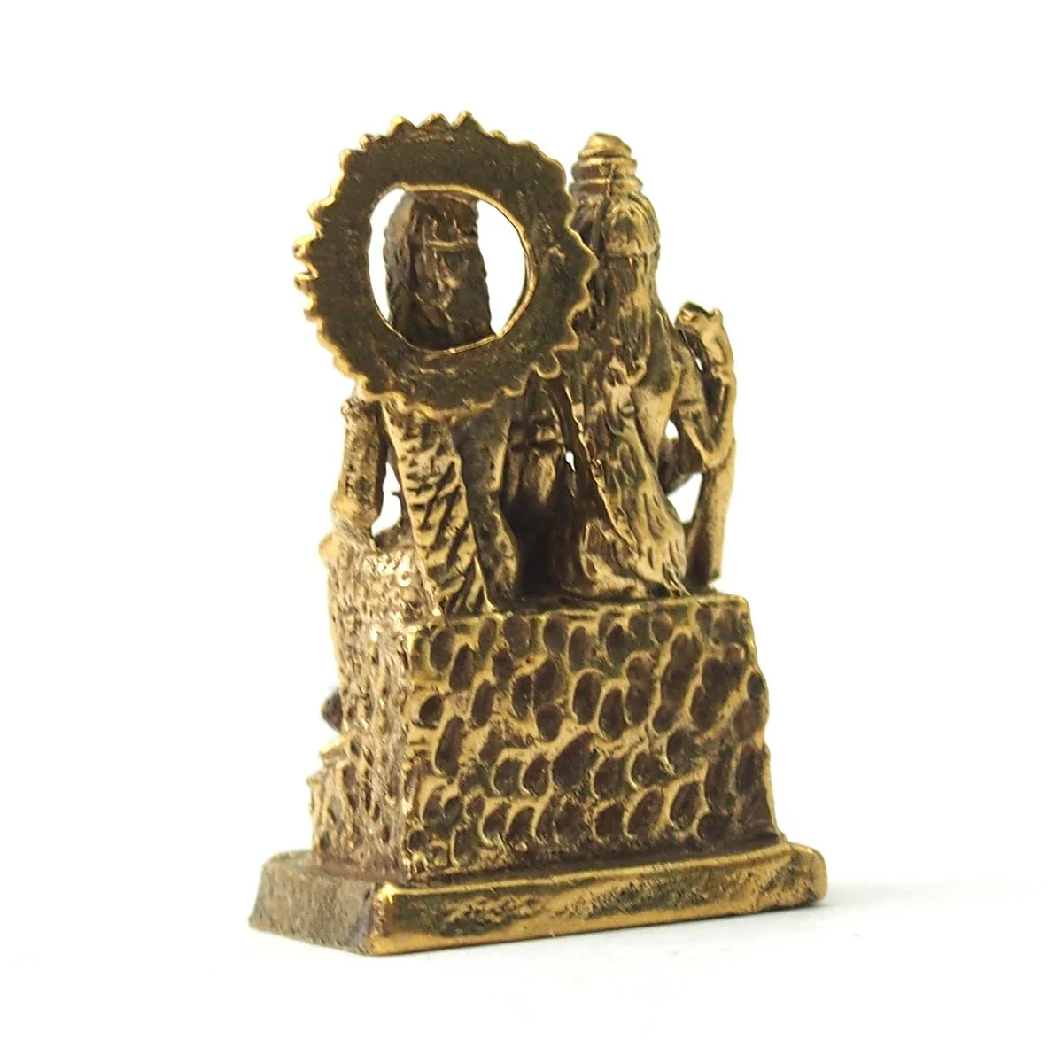 Shiva, Parvati and Ganesha Brass Statue - Image 3