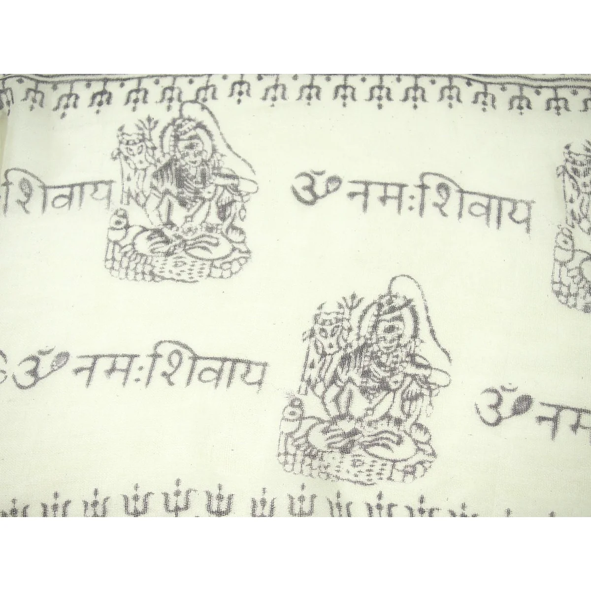 Shiva Printed Cotton Scarf, White - Image 2