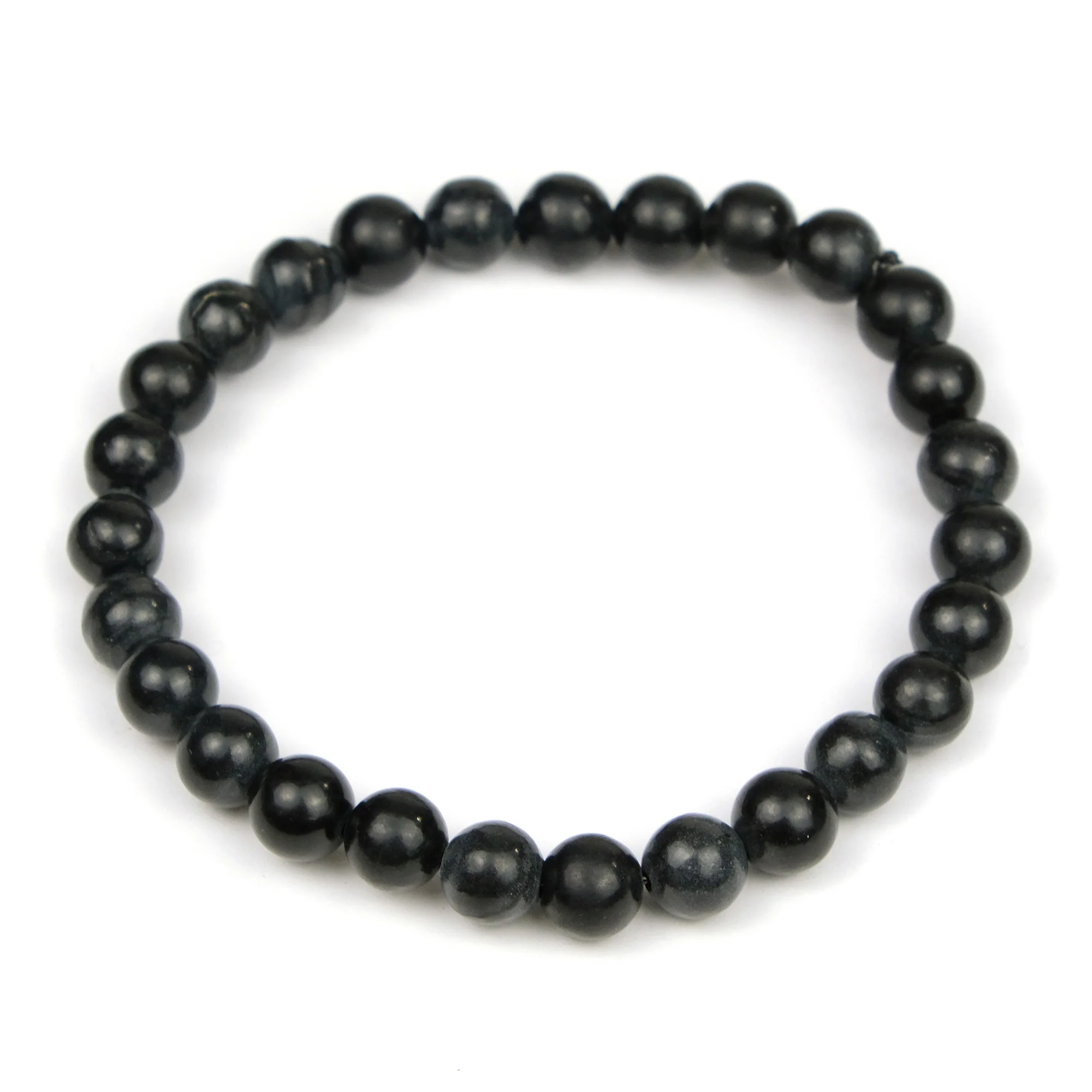 Shungite 8mm Smooth Rounds Stretch Bracelet - Image 2