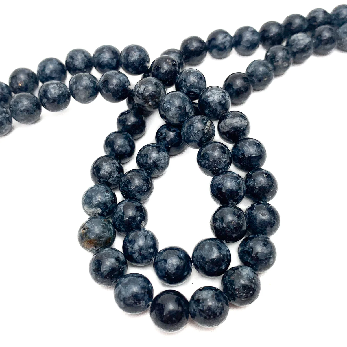 Siberian Blue Pietersite 8mm Smooth Rounds Bead Strand - Image 4