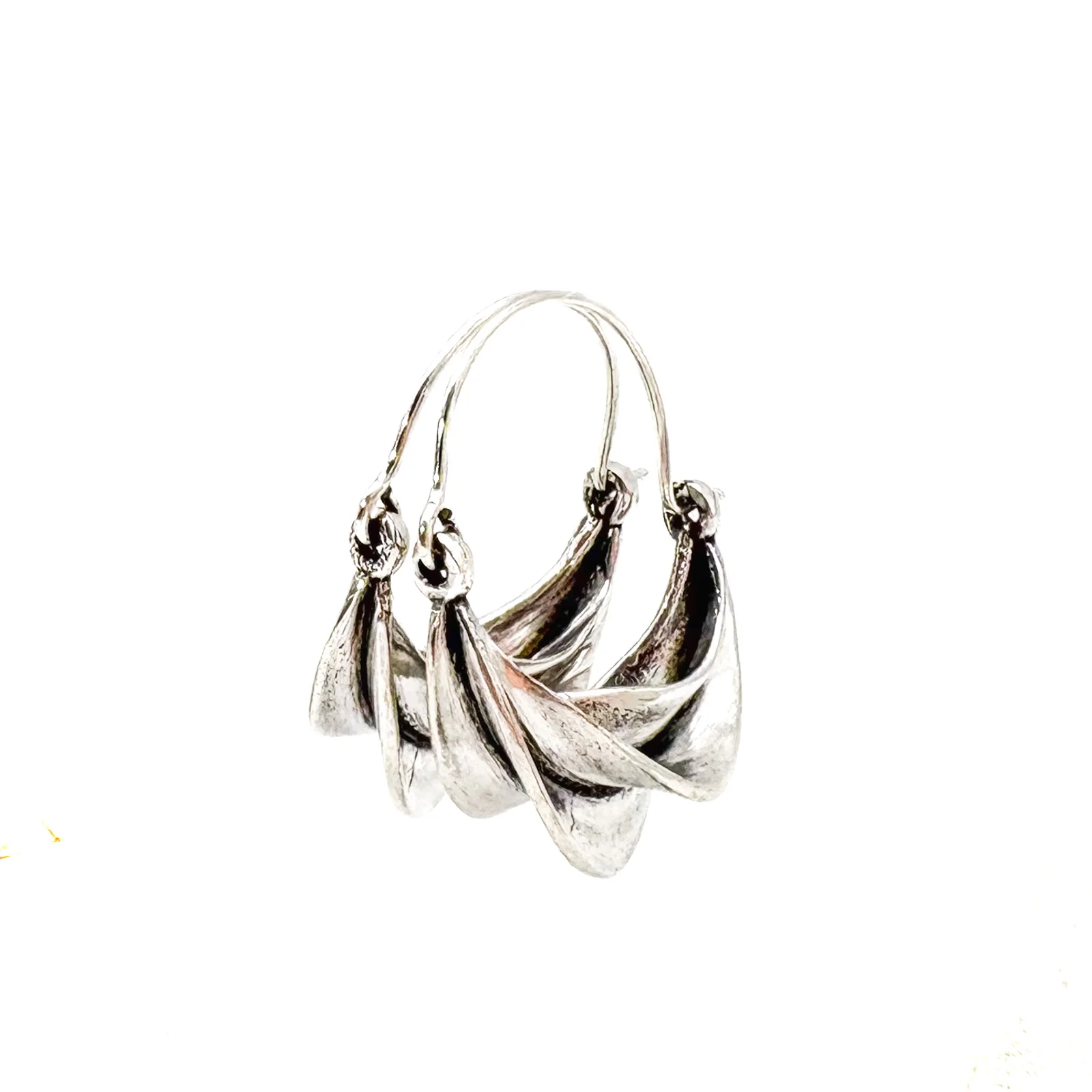 Silver Brass Fulani Style Earrings - Image 2