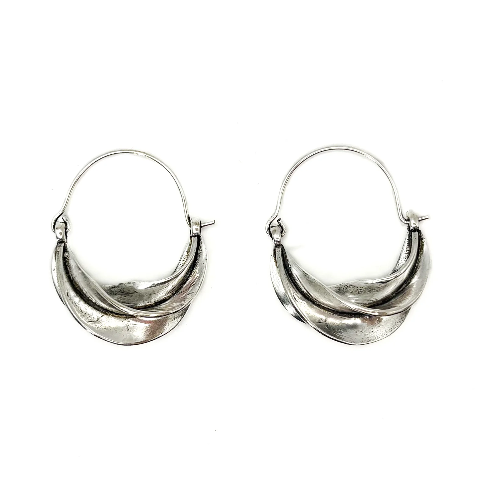 Silver Brass Fulani Style Earrings - Image 3