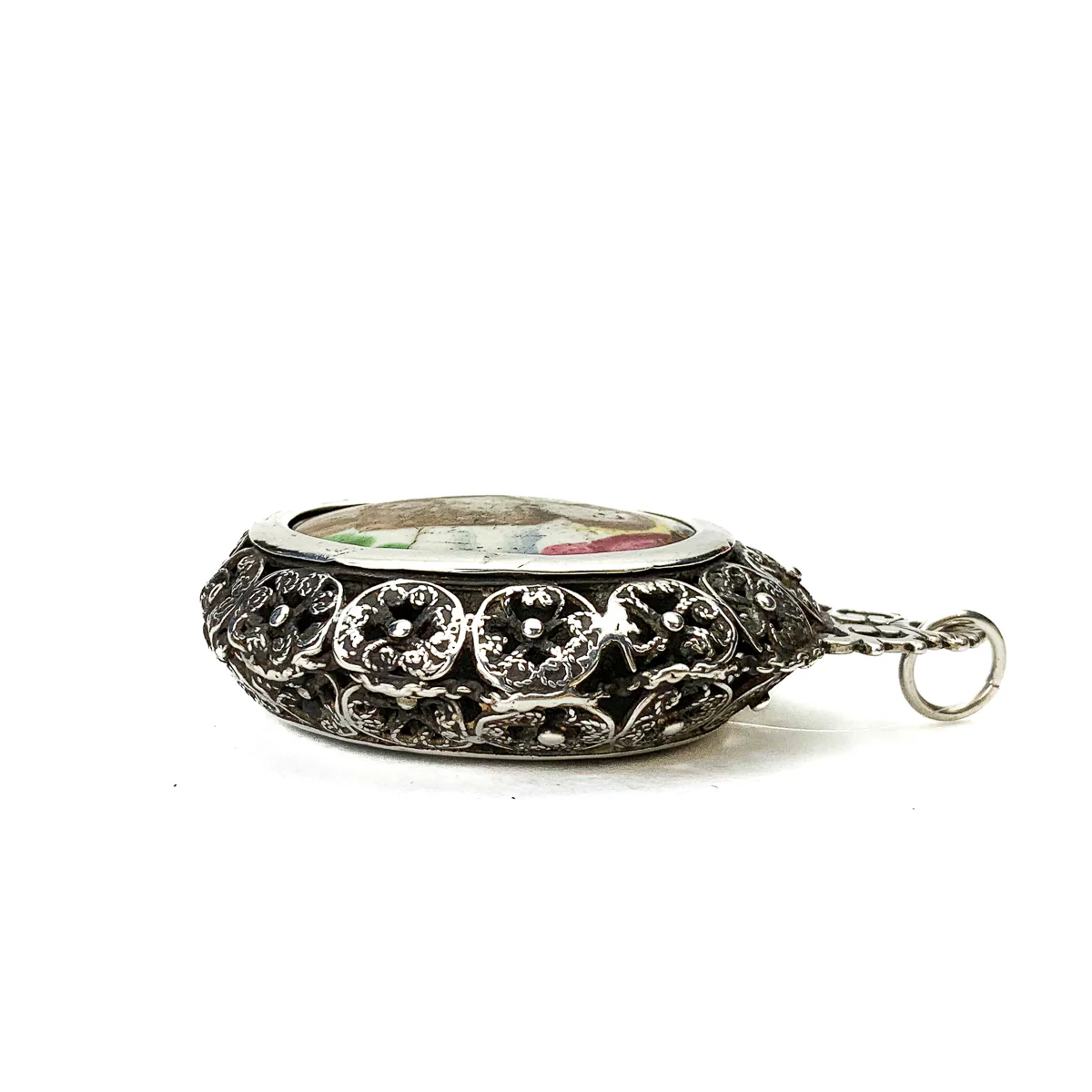 Silver Frame Dual Faced Reliquary 18th Century Pendant - Image 3