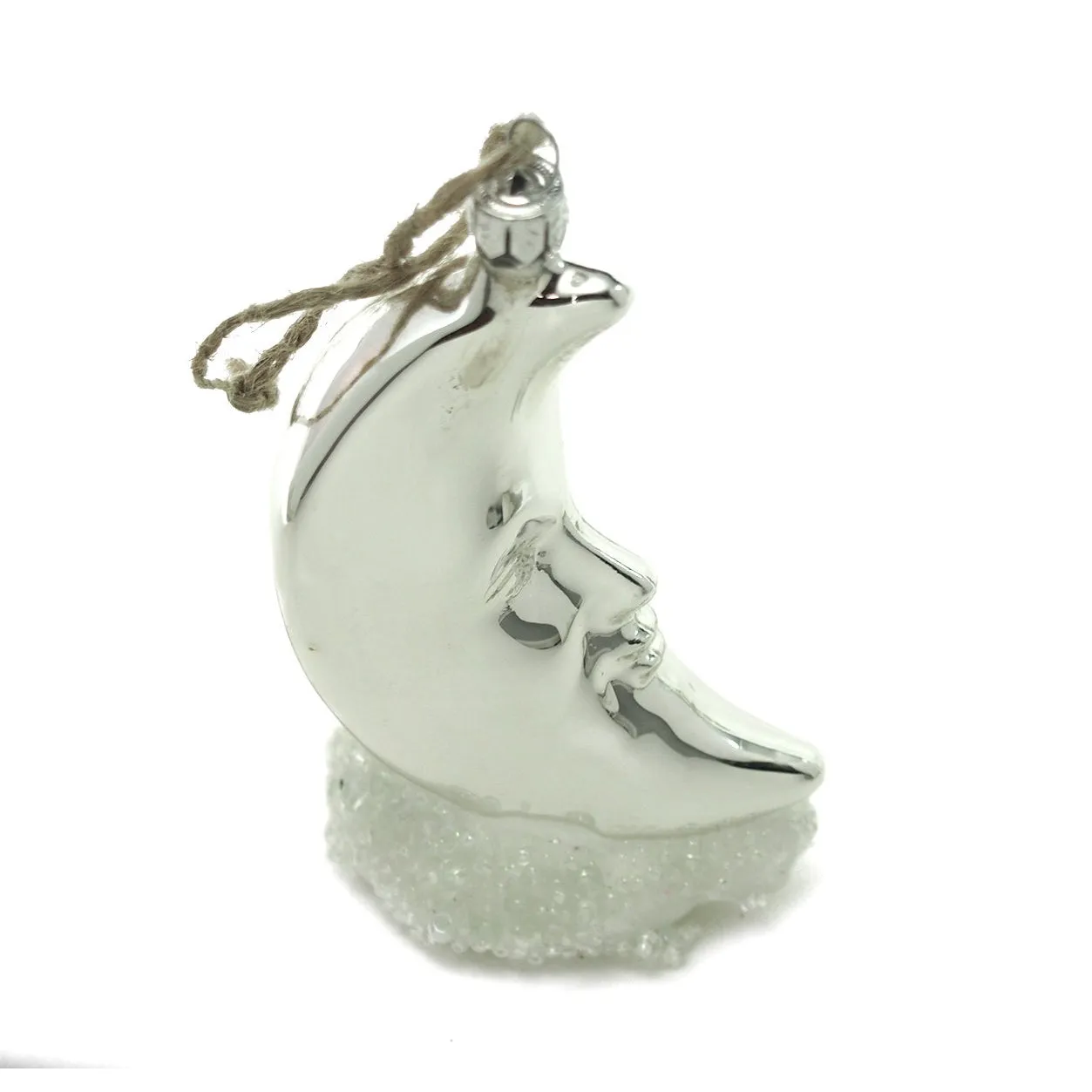 Silver Moon Glass Ornament - Image 3