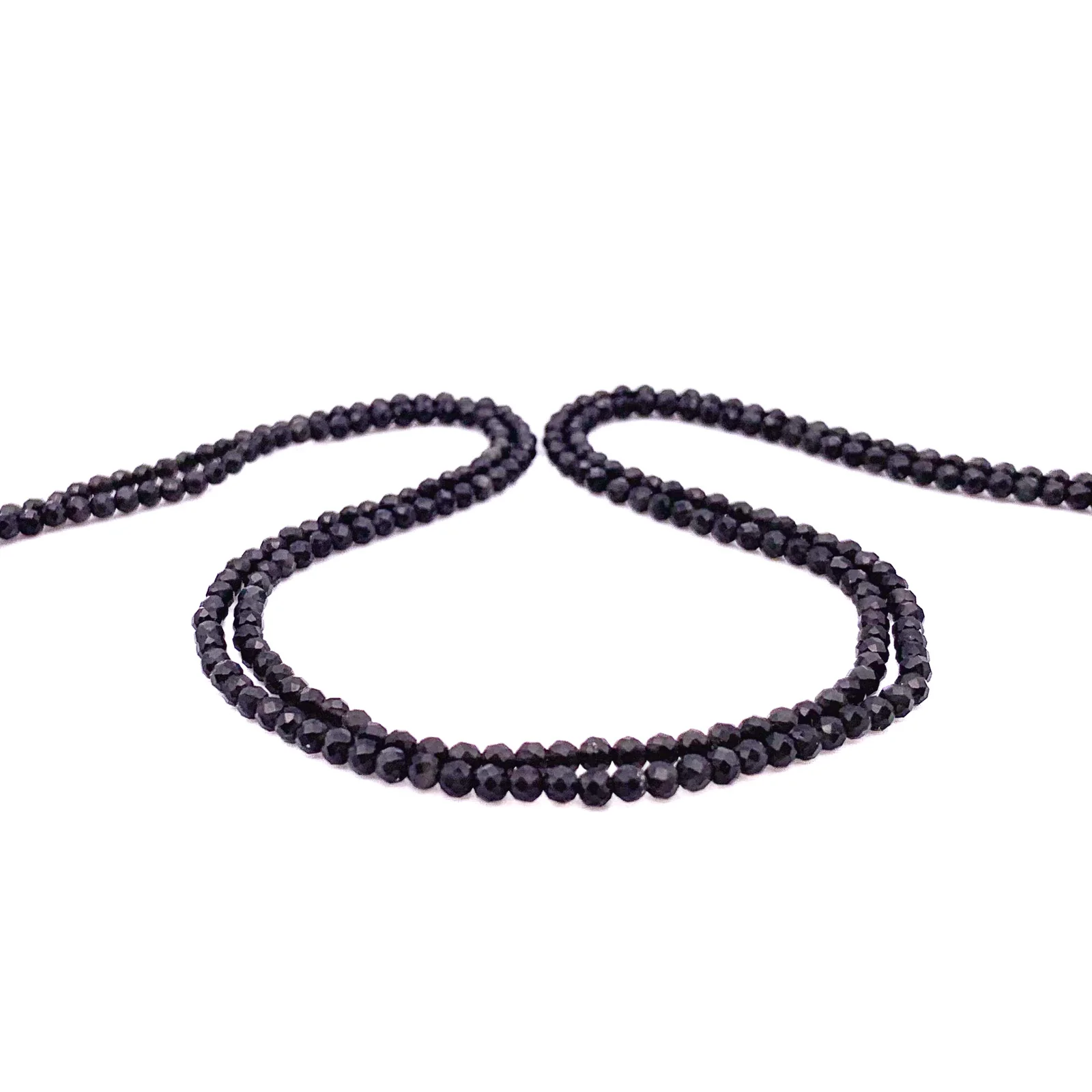 Silver Obsidian 2.7 Faceted Rounds Bead Strand - Image 3
