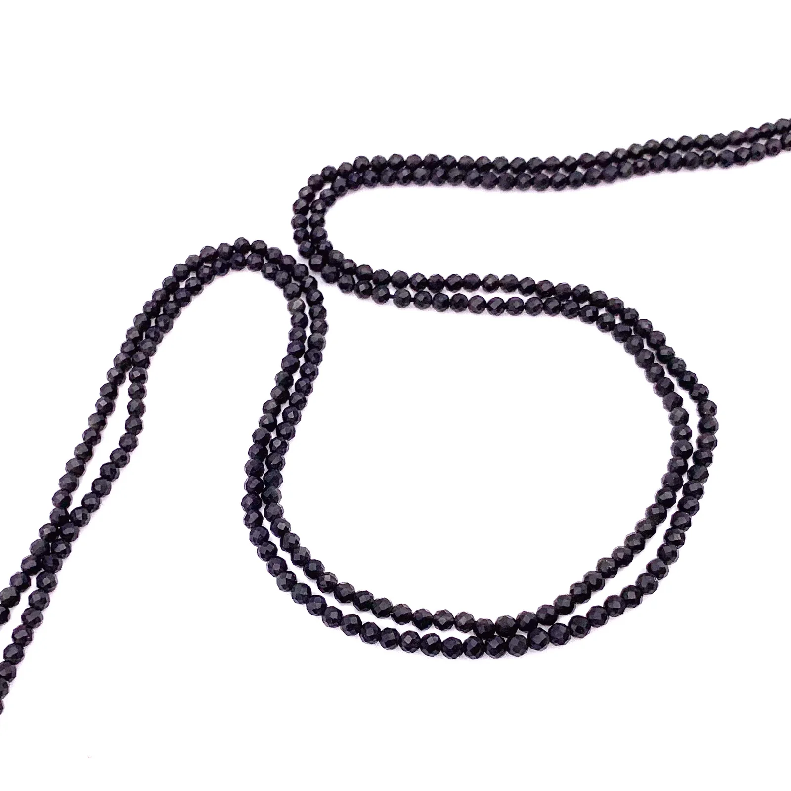 Silver Obsidian 2.7 Faceted Rounds Bead Strand - Image 5