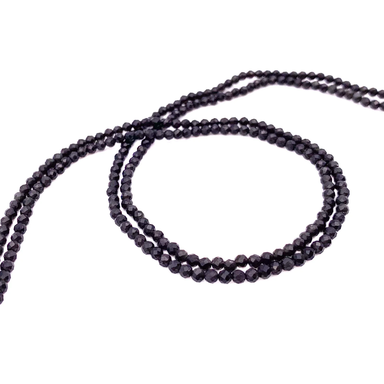 Silver Obsidian 2.7 Faceted Rounds Bead Strand - Image 6
