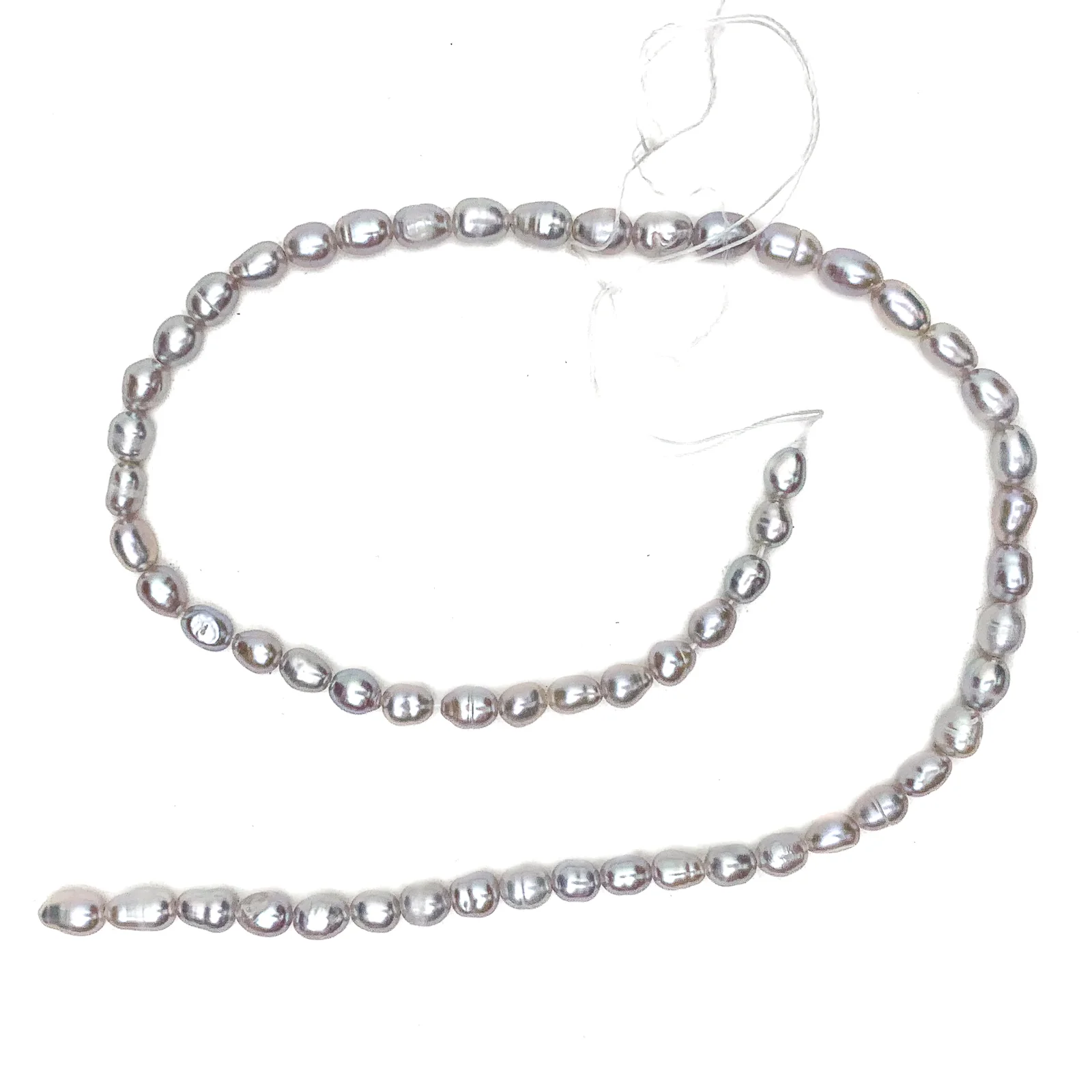 Silver Rice Freshwater Pearl Bead Strand - Image 2