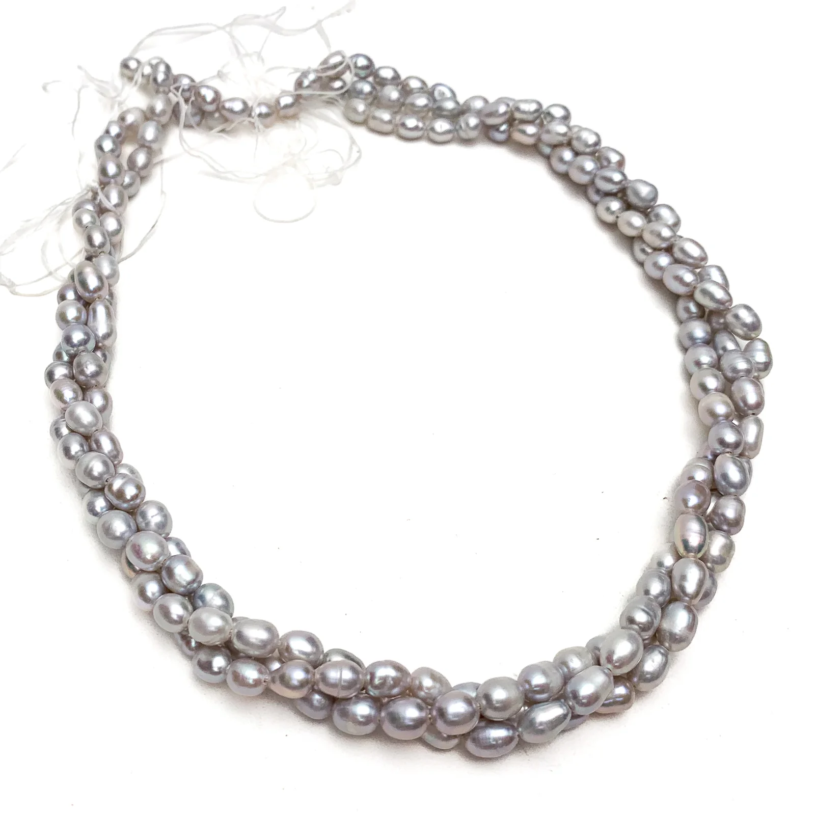 Silver Rice Freshwater Pearl Bead Strand - Image 3