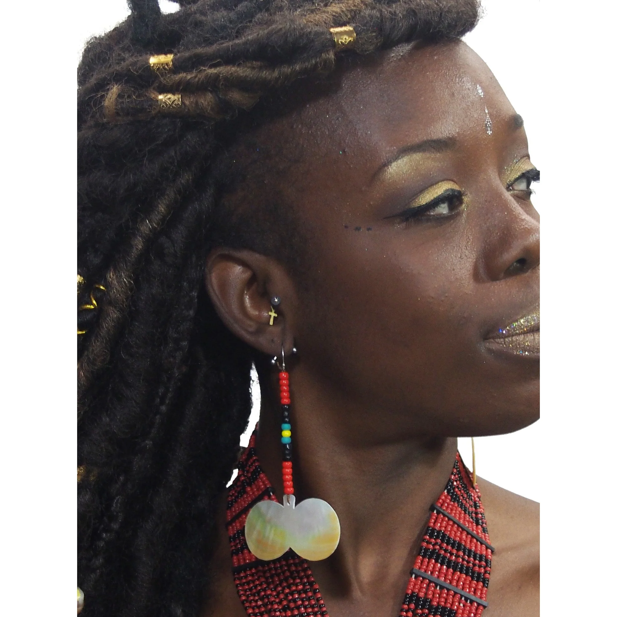 Sipattal Butterfly Shape Mother of Pearl Earrings 2 - Image 2