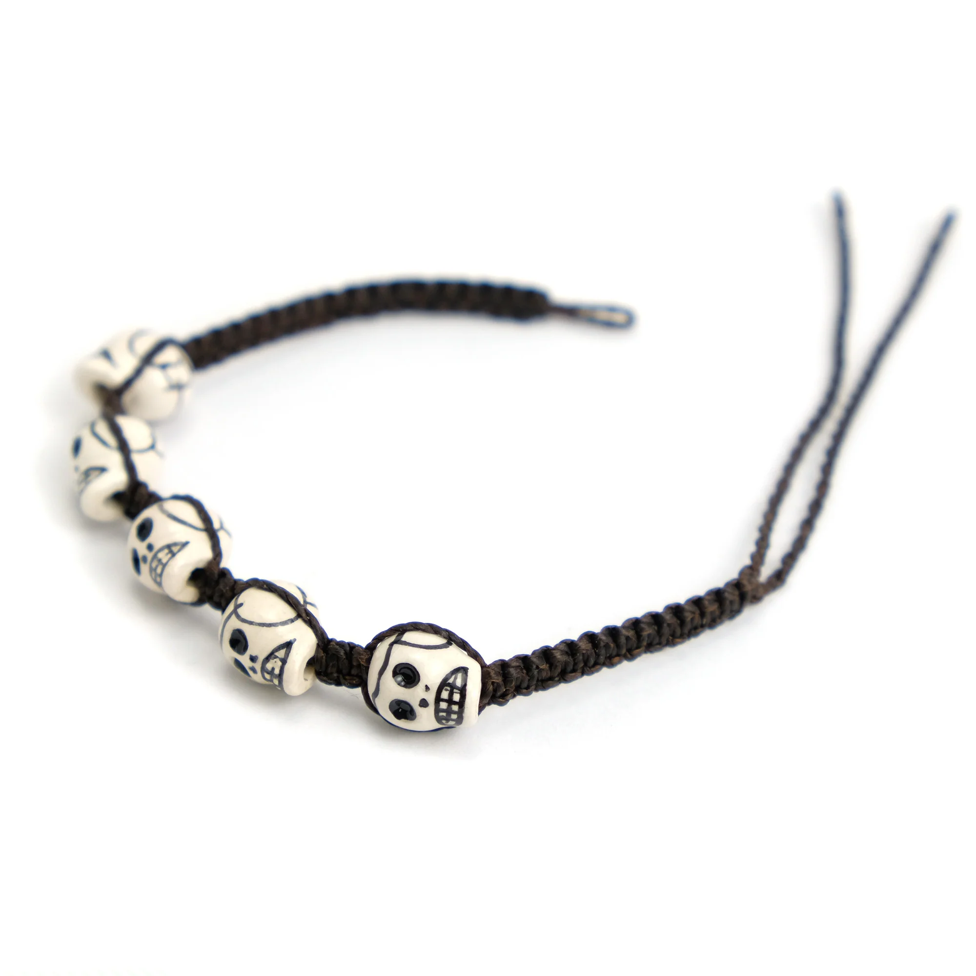Skull Ceramic Macrame Bracelet - Image 2