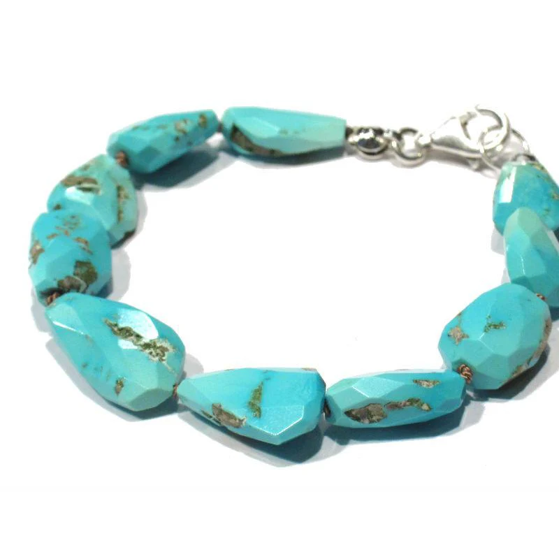 Sleeping Beauty Turquoise Bracelet with Sterling Silver Trigger Clasp - Image 2
