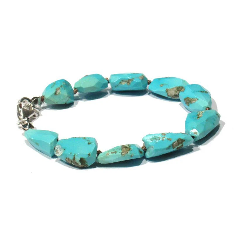 Sleeping Beauty Turquoise Bracelet with Sterling Silver Trigger Clasp - Image 3
