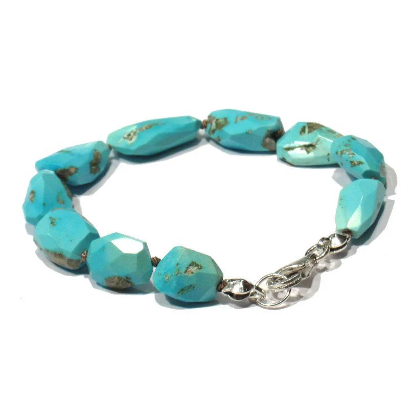 Sleeping Beauty Turquoise Bracelet with Sterling Silver Trigger Clasp - Image 4