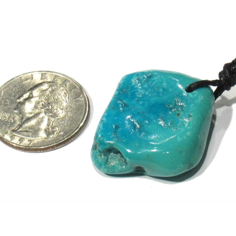 Sleeping Beauty Turquoise Nugget Bead Pendant - Image 5
