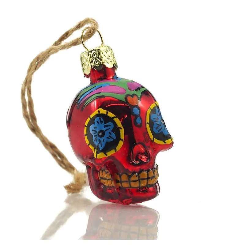 Small Day of the Dead Glass Ornament - Image 3