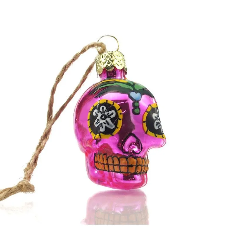 Small Day of the Dead Glass Ornament - Image 7