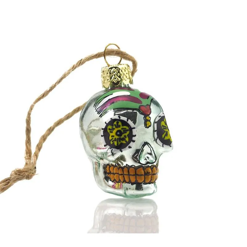 Small Day of the Dead Glass Ornament - Image 9