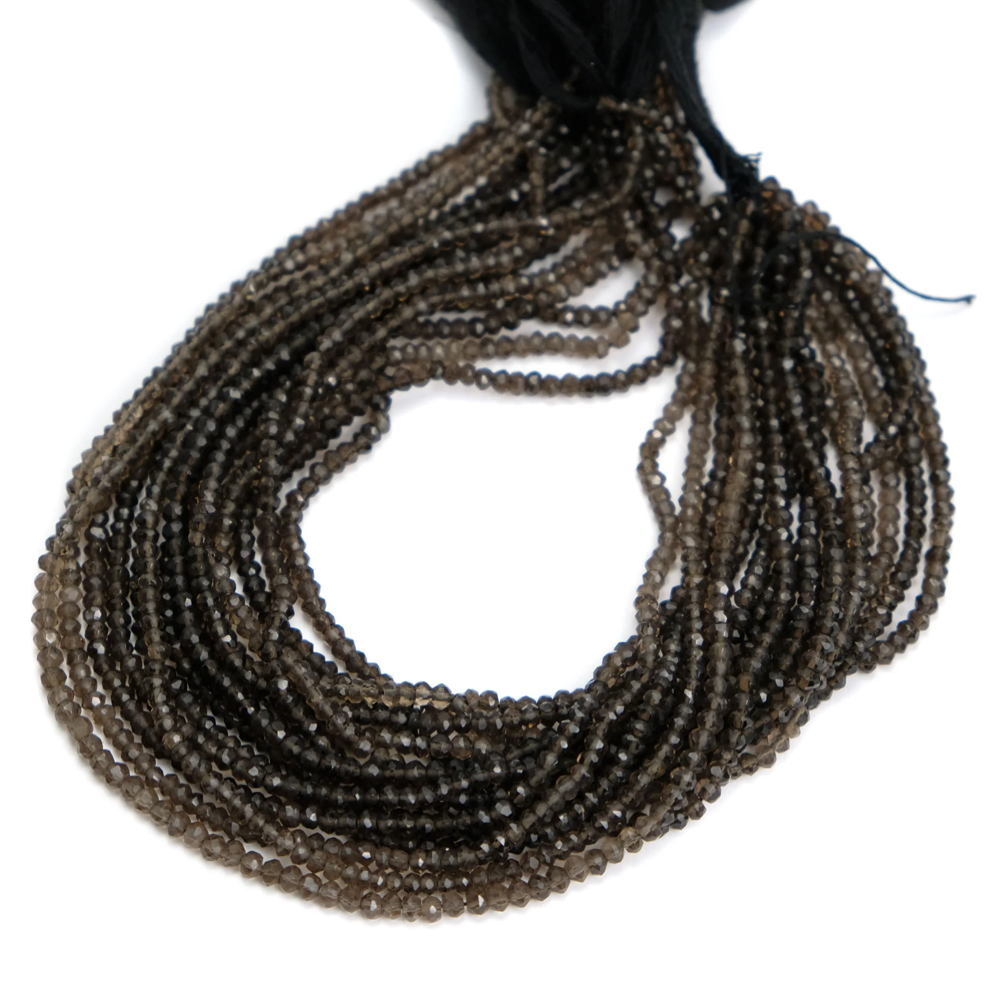 Smokey Quartz 4mm Faceted Rondelles - Image 2