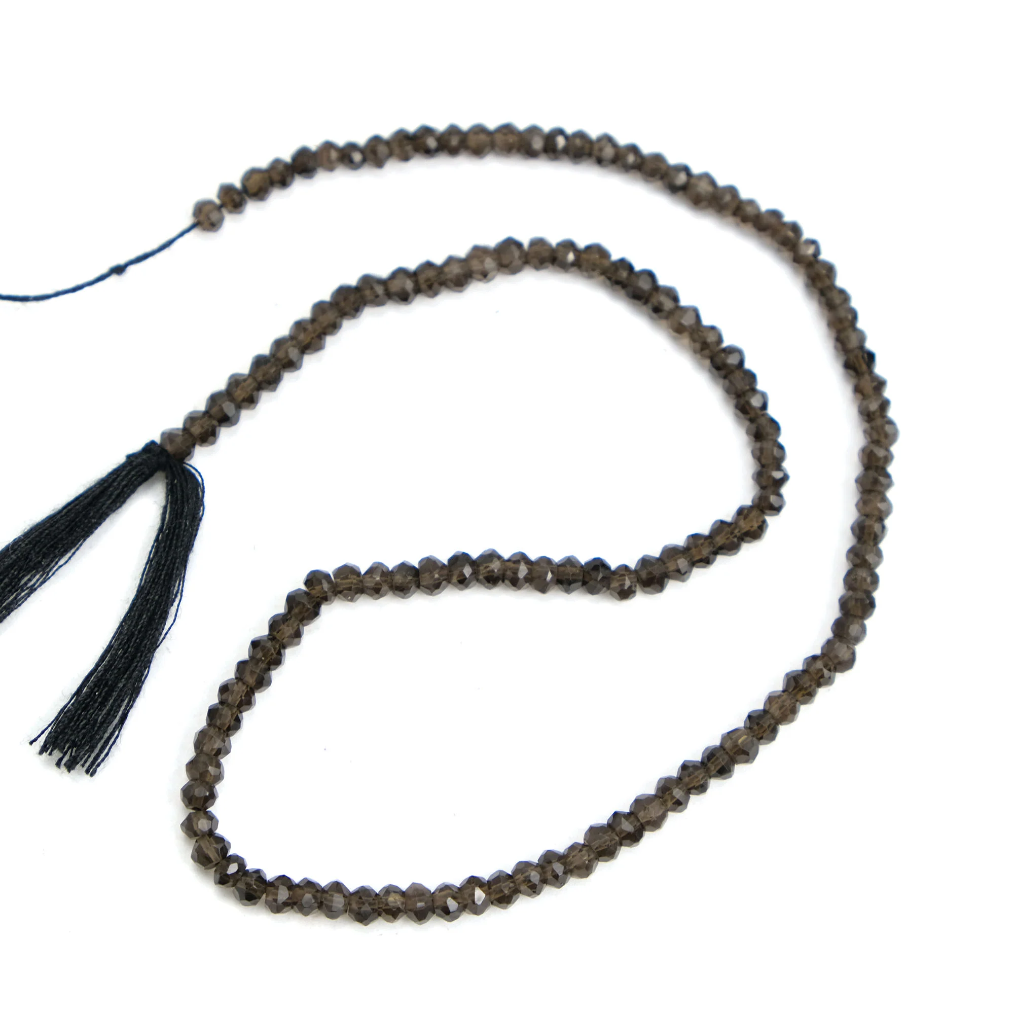 Smokey Quartz 4mm Faceted Rondelles - Image 3