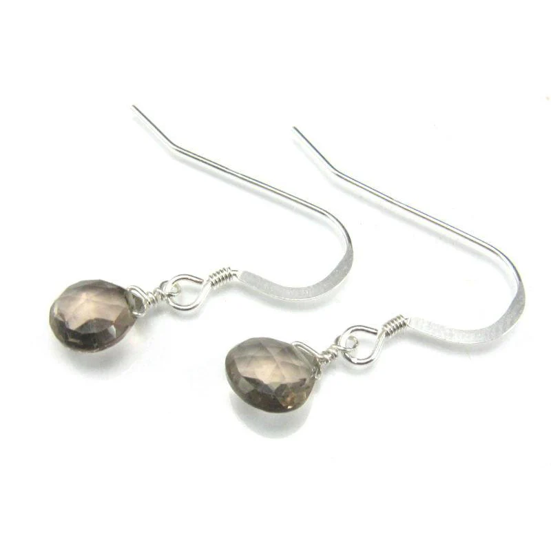 Smokey Quartz Earrings with Sterling Silver French Ear Wires - Image 2