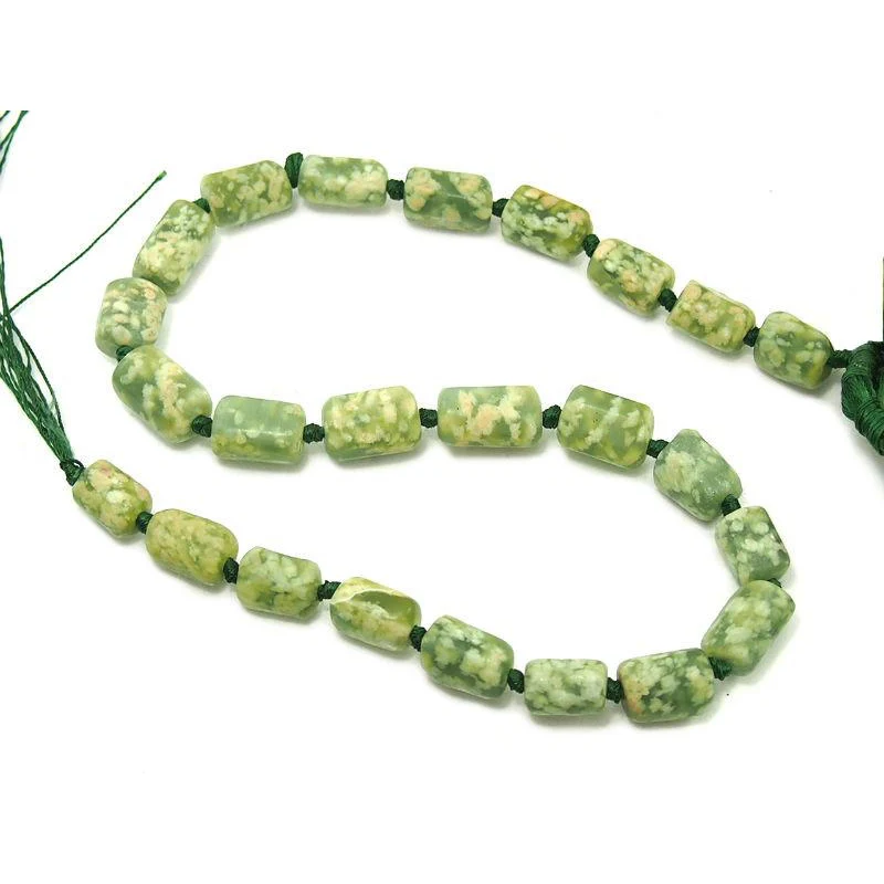 Snow Jade Rectangular Bead Strand - Image 2