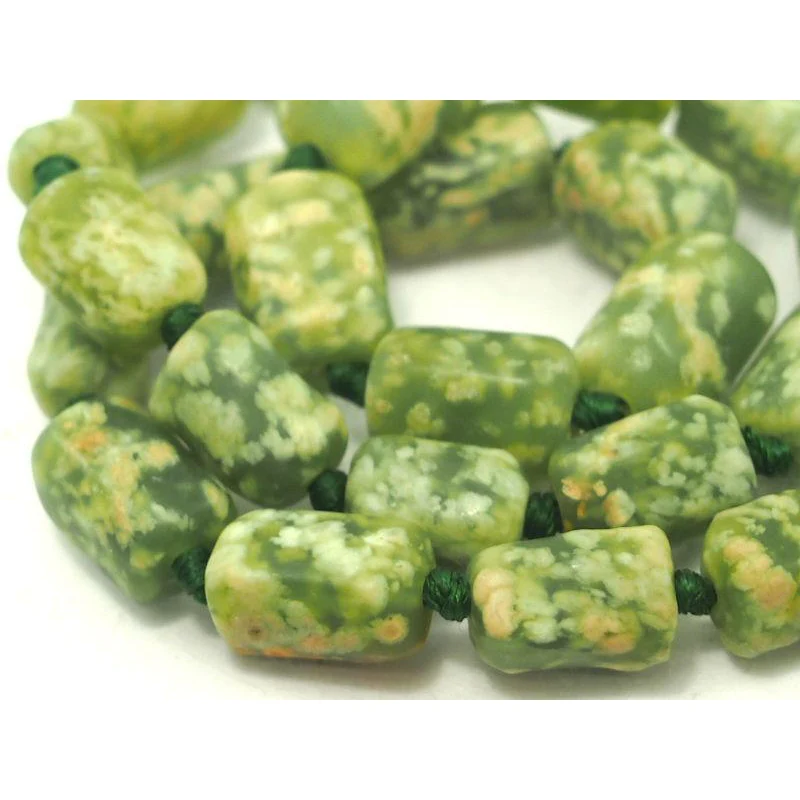 Snow Jade Rectangular Bead Strand - Image 3
