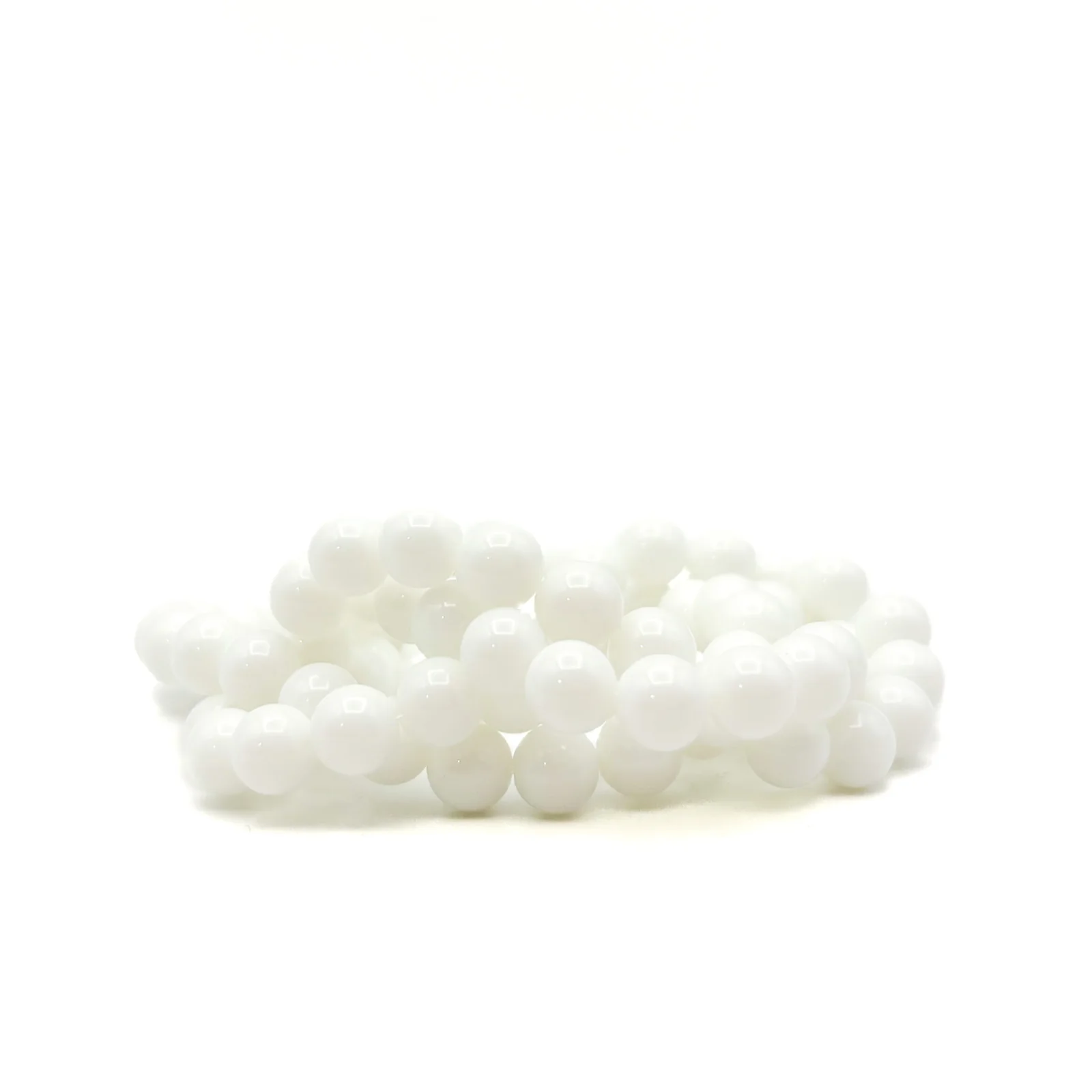 Snow White Agate 4mm, 6mm, 8mm, 10mm Smooth Rounds Bead Strand - Image 10