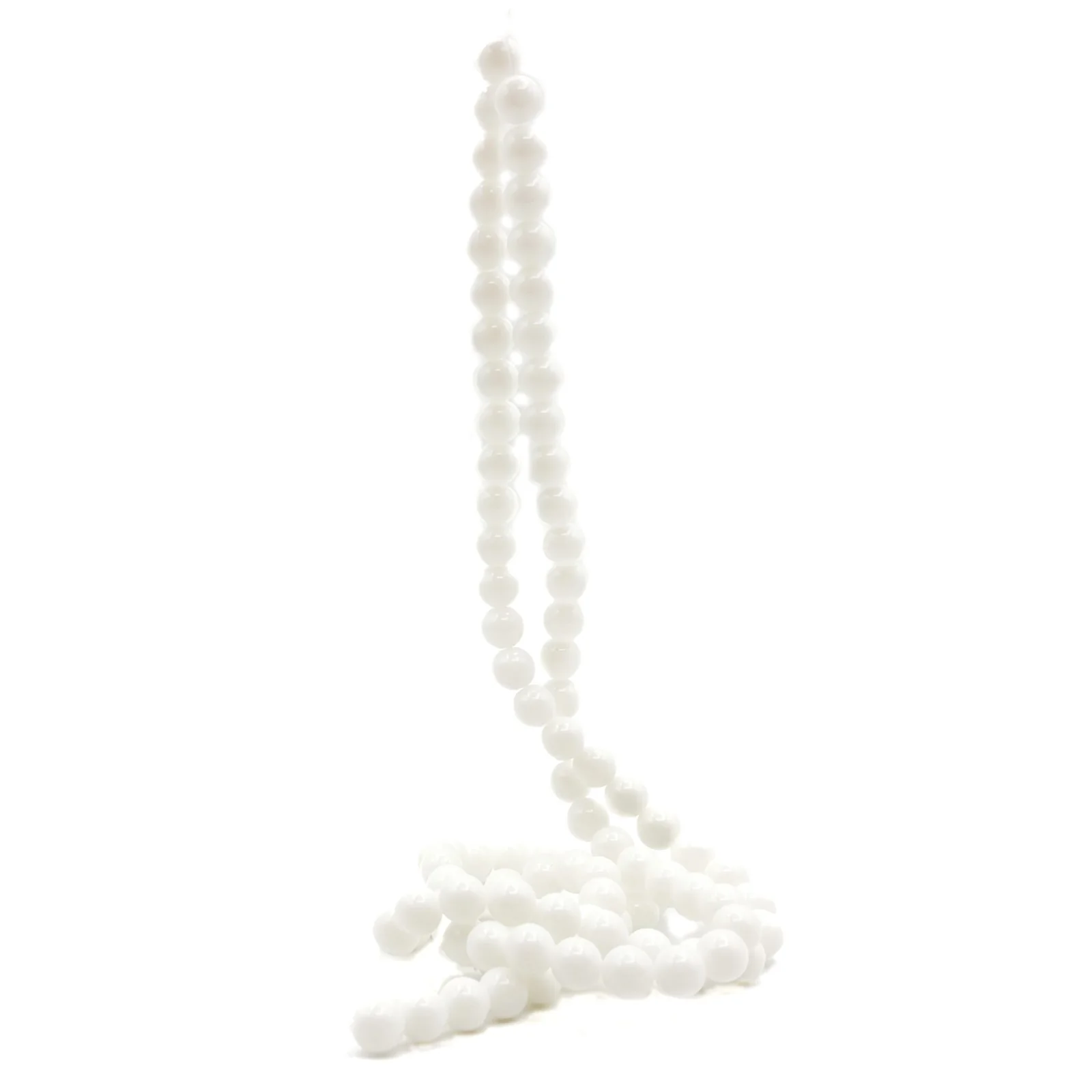 Snow White Agate 4mm, 6mm, 8mm, 10mm Smooth Rounds Bead Strand - Image 11