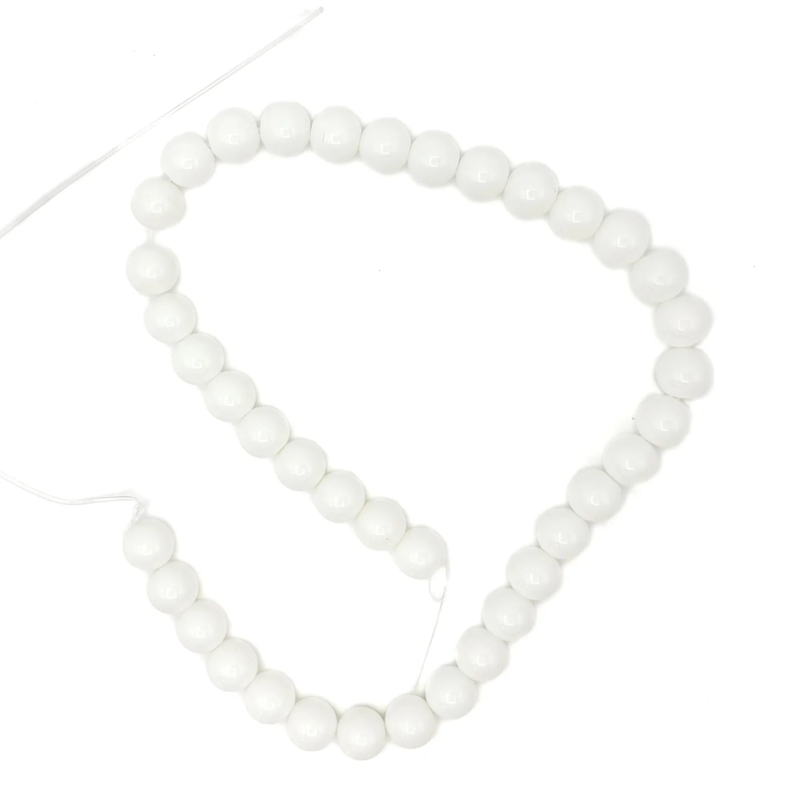Snow White Agate 4mm, 6mm, 8mm, 10mm Smooth Rounds Bead Strand - Image 12