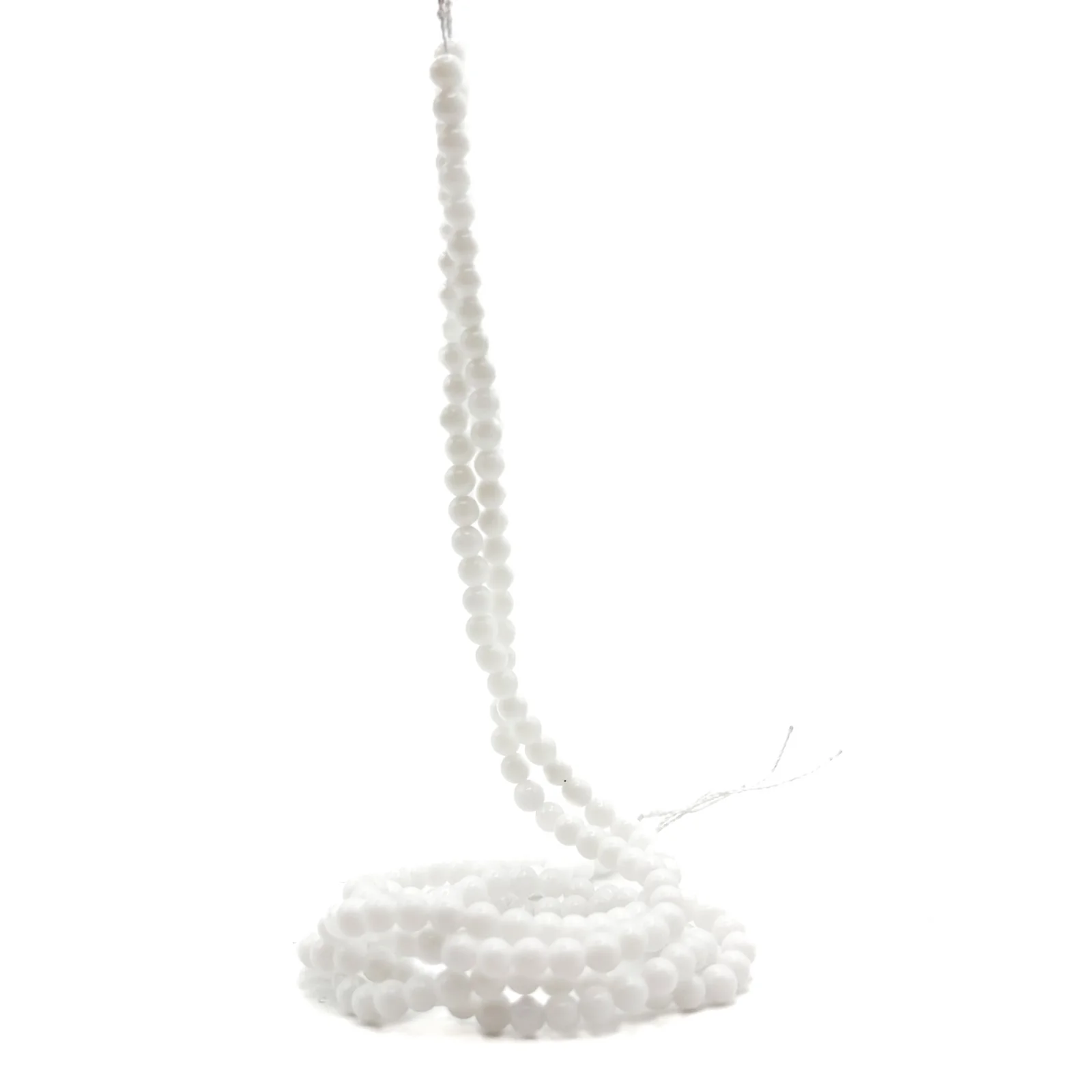 Snow White Agate 4mm, 6mm, 8mm, 10mm Smooth Rounds Bead Strand - Image 5
