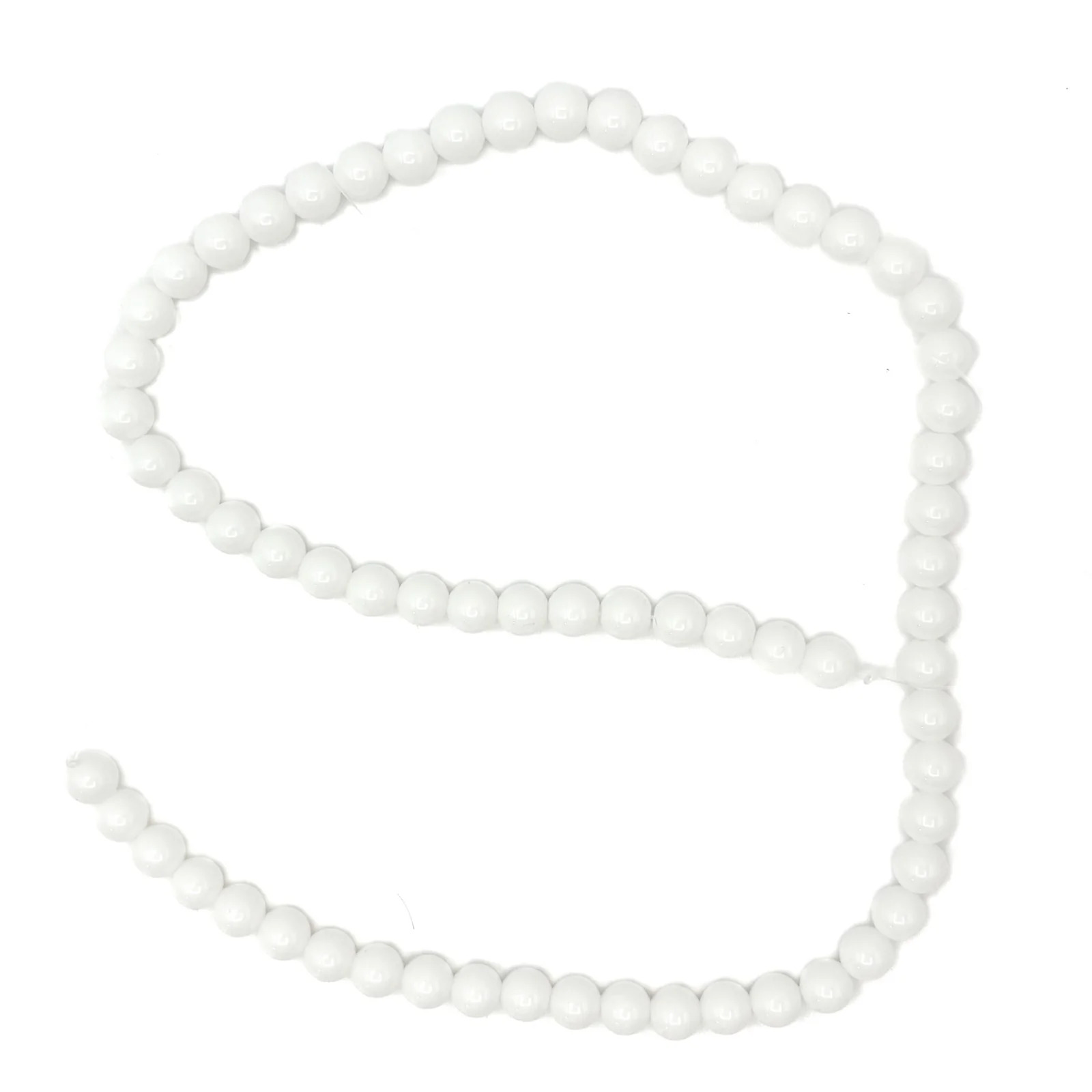 Snow White Agate 4mm, 6mm, 8mm, 10mm Smooth Rounds Bead Strand - Image 6