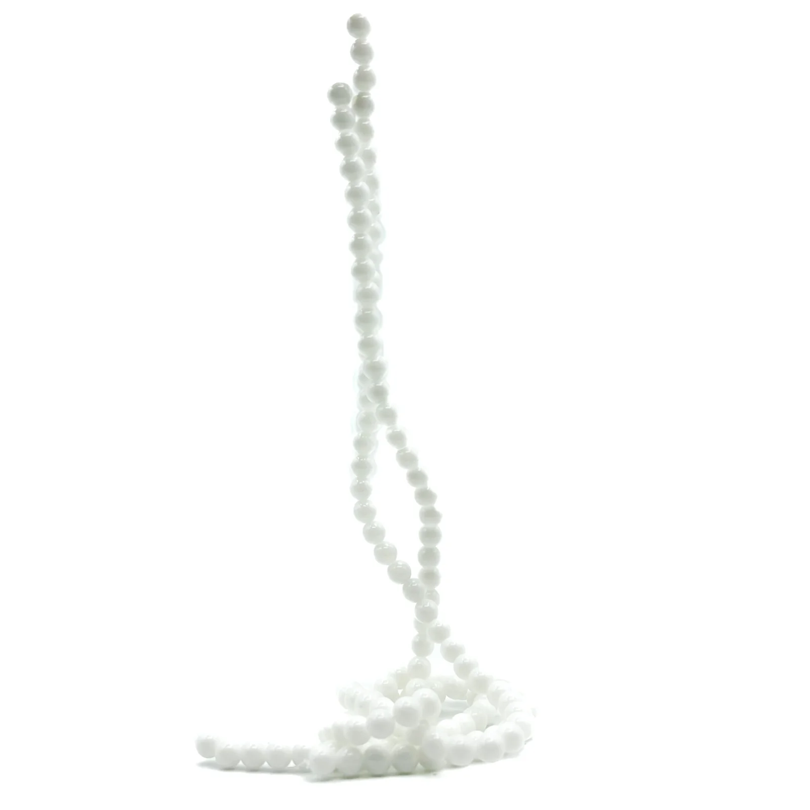 Snow White Agate 4mm, 6mm, 8mm, 10mm Smooth Rounds Bead Strand - Image 8