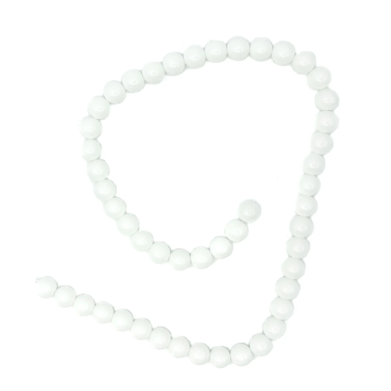 Snow White Agate 4mm, 6mm, 8mm, 10mm Smooth Rounds Bead Strand - Image 9