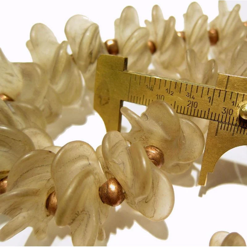 "Snowflake Starburst Crystals" Fluted Glass Rondelles Necklace / Strand or Loose Beads - Image 7