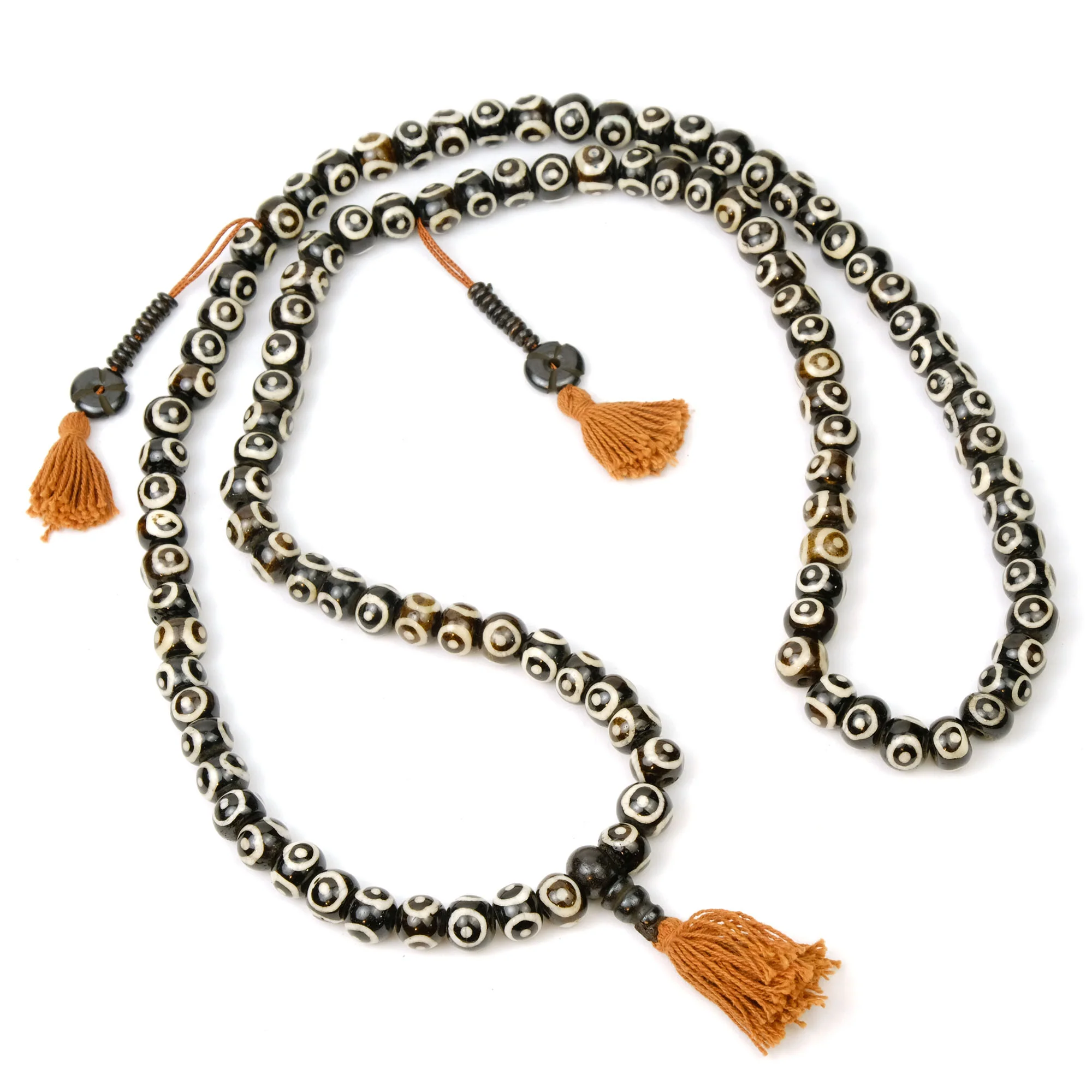 Batik Cow Bone Eye Mala with Counters 12mm - Image 3