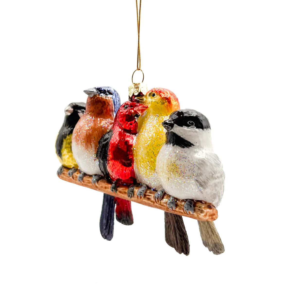 Songbirds On Branch Glass Ornament - Image 3