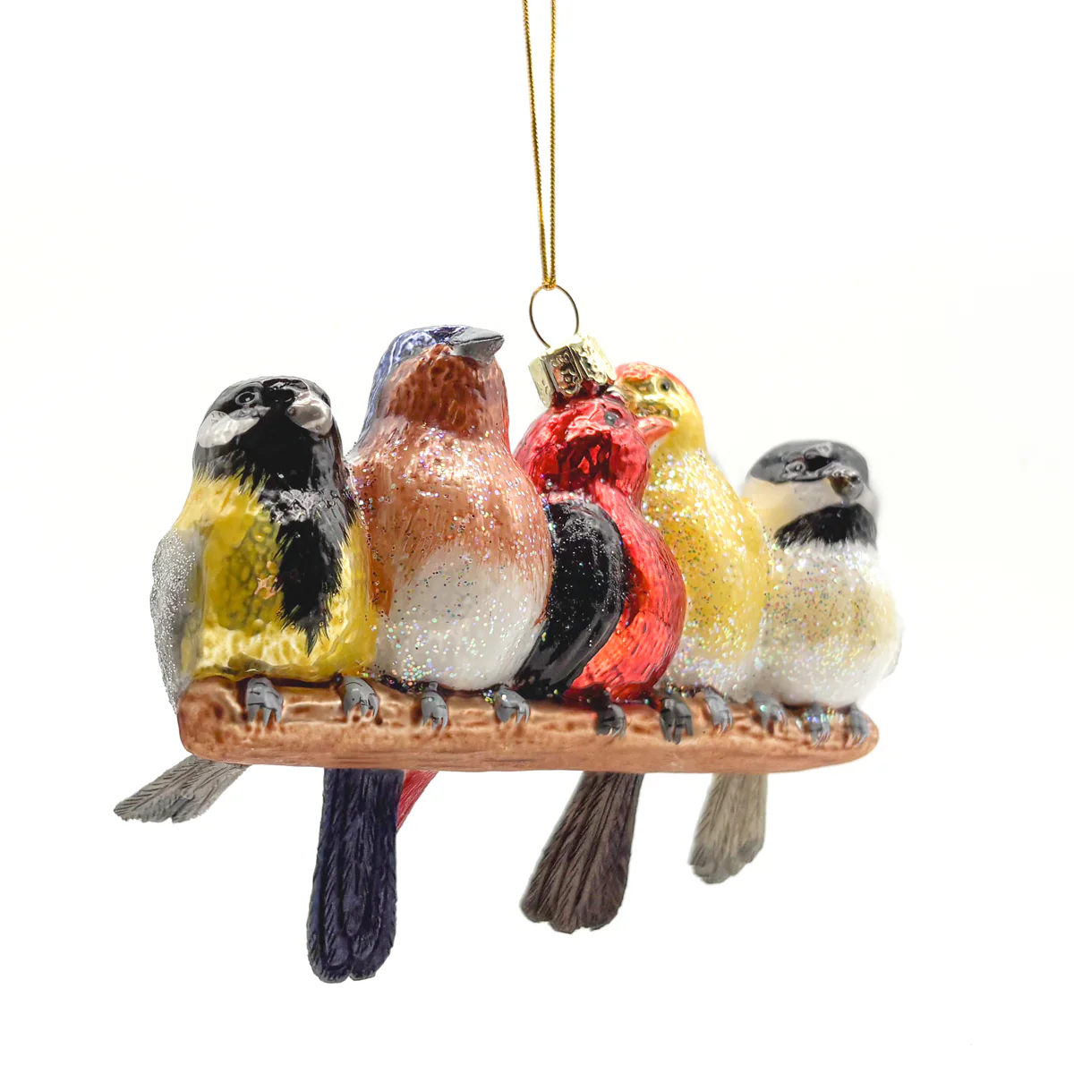 Songbirds On Branch Glass Ornament - Image 4