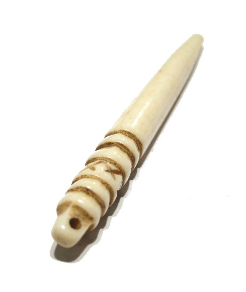 Spear/Quill Carved Cowbone Pendant 1 - Image 3