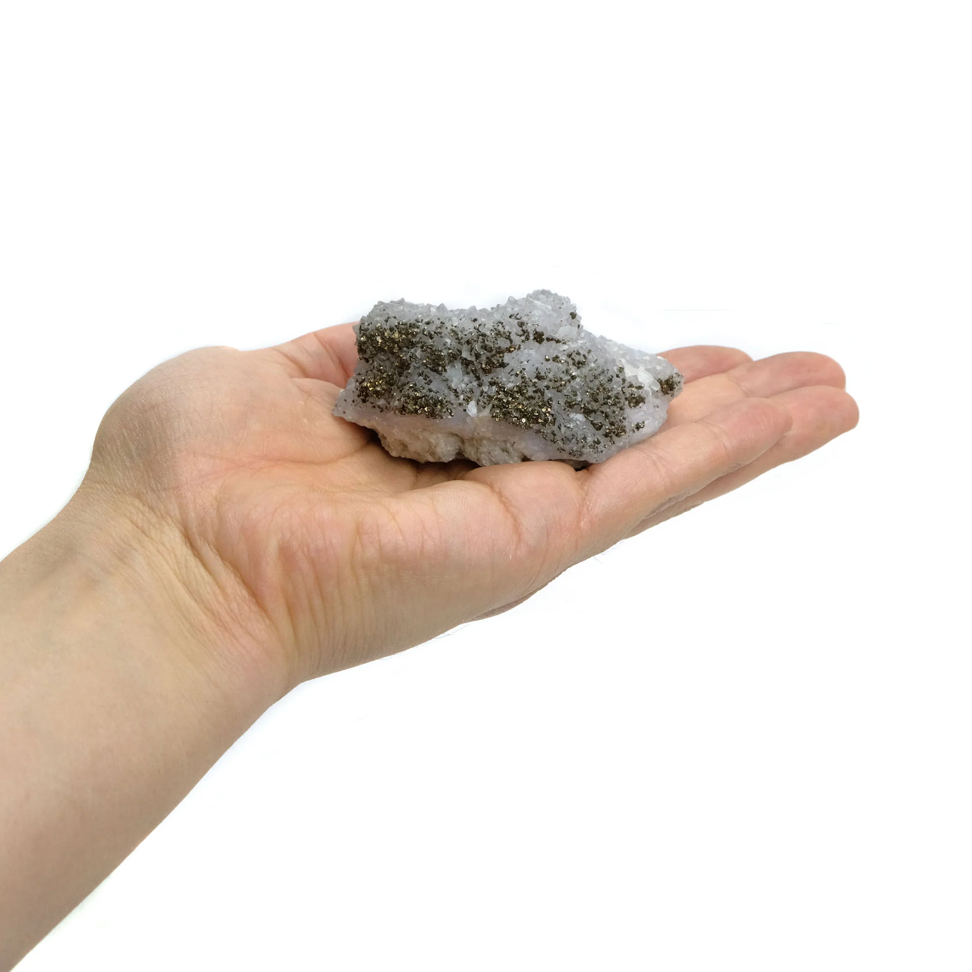 Pyrite and Quartz Cluster from El Hammam Mine, Morocco Specimen #27 - Image 2