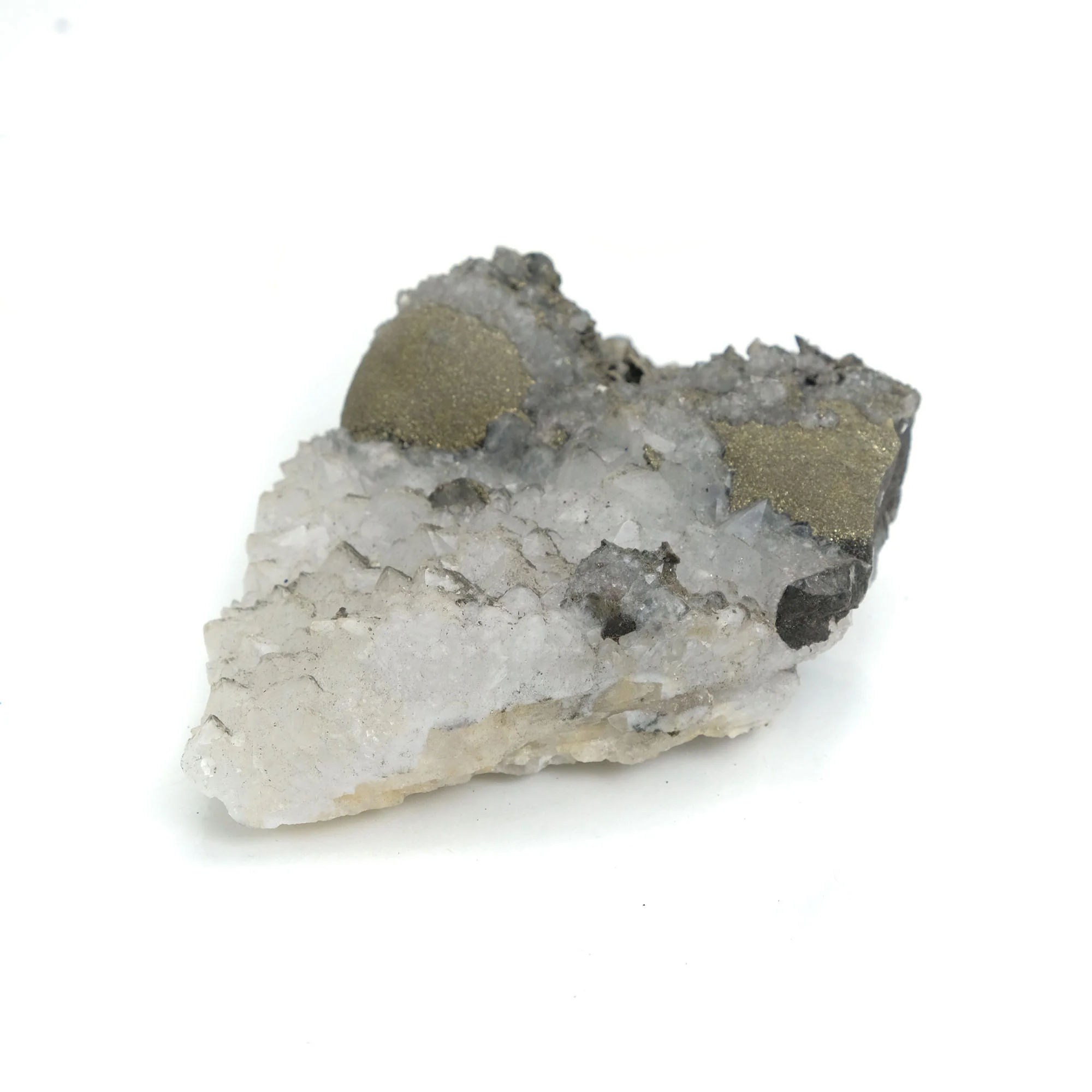 Pyrite and Quartz Cluster from El Hammam Mine, Morocco Specimen #32 - Image 3