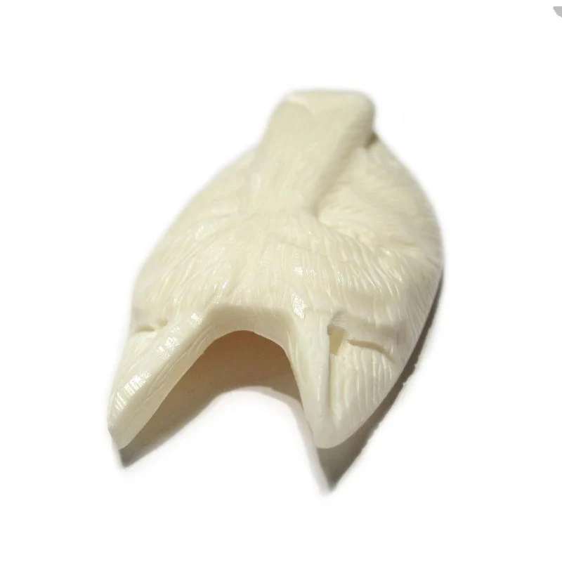 "Spirit Guiding" Wolf Hand Carved Cow Bone Pendant - Image 4